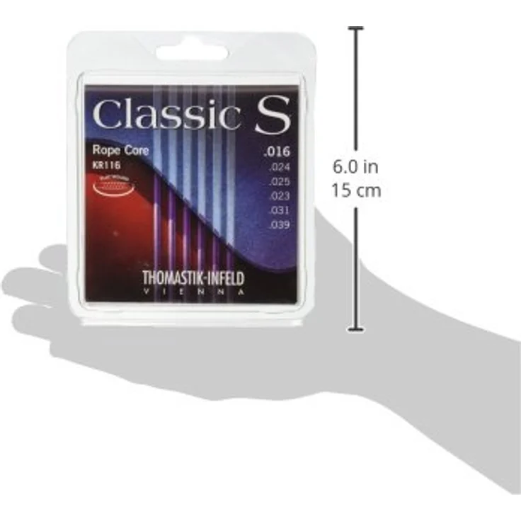 Thomastik-Infeld Classic S KR116, 6-Saiten Satz für Klassikgitarre, Flat Wound, Stärken .016 .023 .024 .025 .031 .039, Nylon & vernickelter Chromstahl, Made in Europe – Bild 3