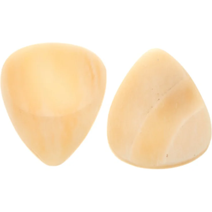 Harley Benton PB1 Bone Pick, Plektrum aus Knochen mit ergonomischer Fingermulde, 2er Set