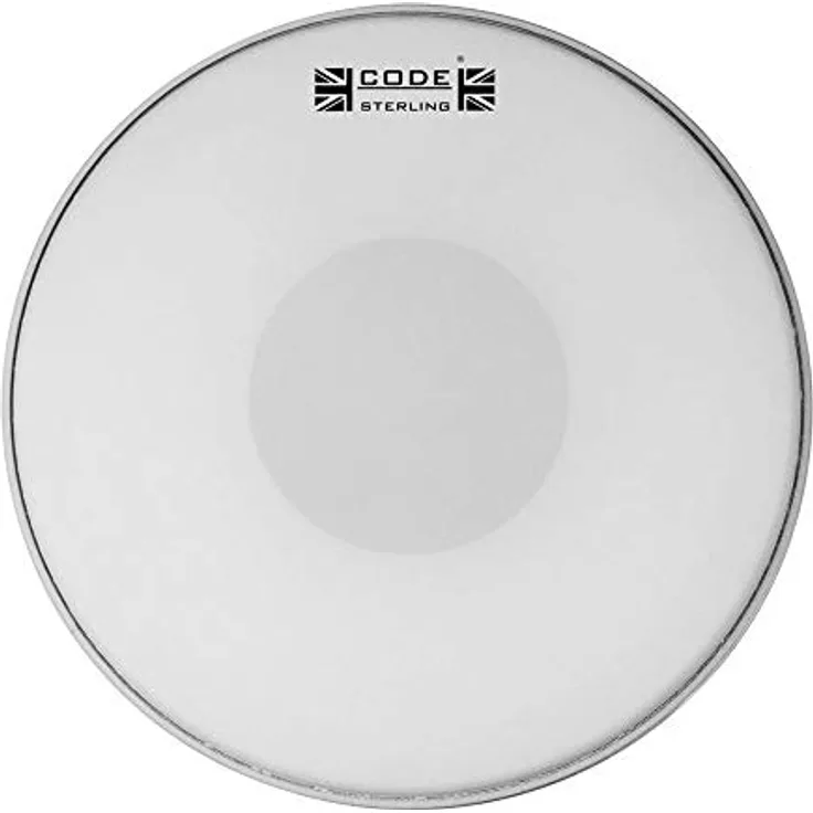 Code 14" Sterling Coated Snare Head, doppellagiges Schlagzeugfell mit Black Reverse Donut Dot, weiß aufgeraut, für heavy-hitter