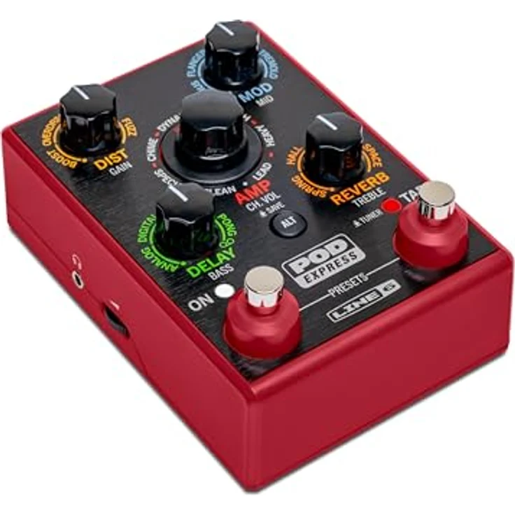 Line6 Pod Express, Gitarren-Multieffektpedal mit 7 Verstärker- und 17 Effektmodellen, USB-Audiointerface, kompakt – Bild 7