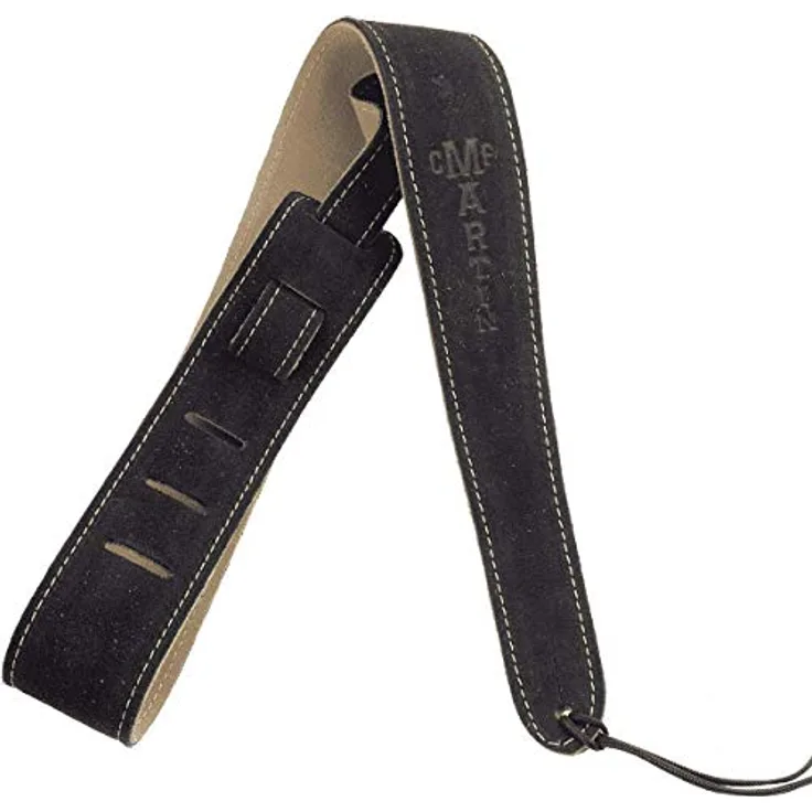 Martin Guitar Brown Suede Strap, Western Gitarrengurt aus hochwertigem Wildleder, verstellbar von 97 cm bis 137 cm, braun