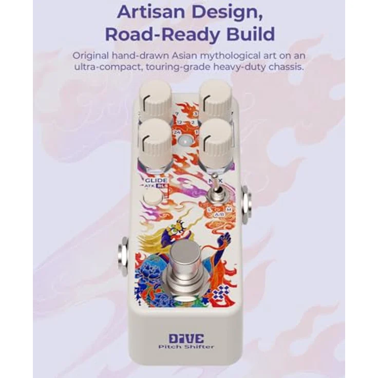Klowra Dive Pitch Shifter, digitales Pitch-Shifter- und Drop-Tune-Pedal für E-Gitarre mit zwei Presets, USB-C und zwei Tracking-Algorithmen – Bild 6