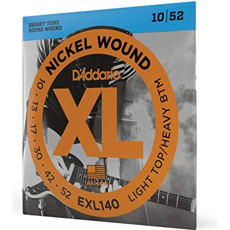 D'Addario EXL140 Nickel Wound E-Gitarrensaiten, Light Top/Heavy Bottom, 10-52, vielseitiger heller Ton, hergestellt in den USA – Bild 1