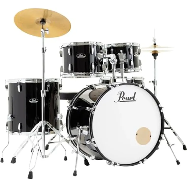 Pearl Roadshow 22" Set RS525SC/C31, Schlagzeug in Jet Black mit 9-lagigem Pappel Kessel, inkl. Sabian Solar Hi-Hat und Crash, doppelstrebiger Hardware