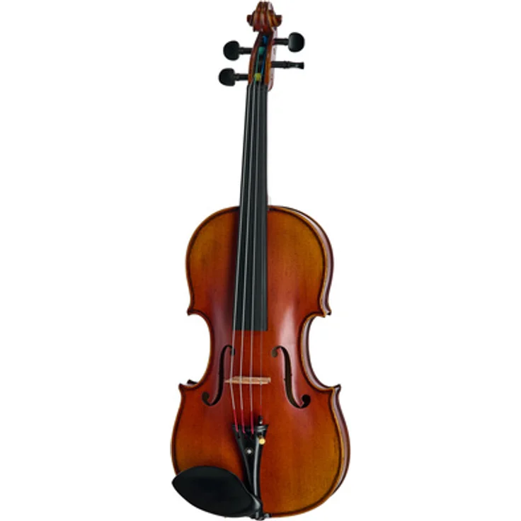 Hidersine Veracini Violin Set 4/4, massive Fichtendecke, Ahornboden und -zargen, Ebenholz-Griffbrett, inklusive Koffer und Holzbogen