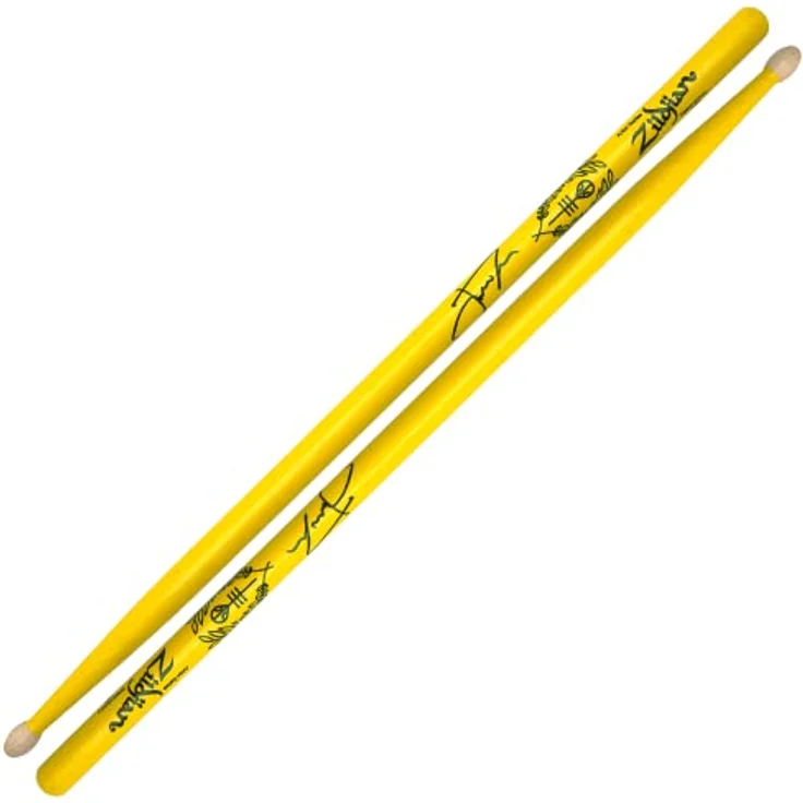 Zildjian Josh Dun Trench Sticks, Hickory Drumsticks, gelb, 41,9 cm, 5A Version mit Holzkopf und "Alien Josh" Logo – Bild 2