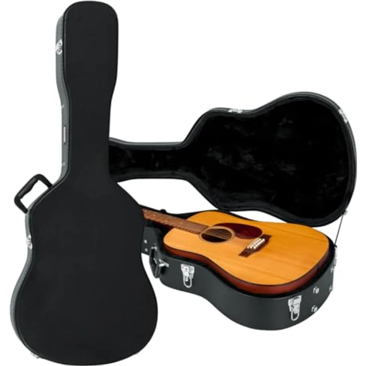 Gator GWE-Dread 12, Hartschalen-Holzkoffer für 6- oder 12-saitige Dreadnought-Gitarren, ultra-robuste Sperrholzkonstruktion mit schwarzer Tolex-PVC-Beschichtung – Bild 1