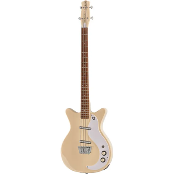 Danelectro 59DC Short Scale Bass, E-Bass mit Pappel-Korpus, Ahorn-Hals, 24 Bünden, Cream