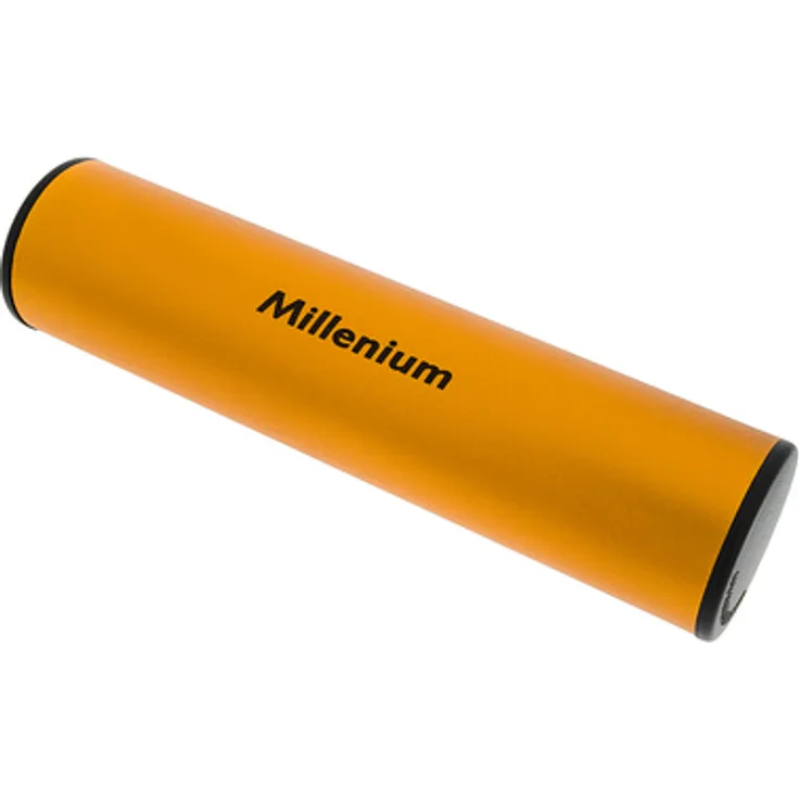 Millenium Metal Shaker Yellow, Zylinder-Shaker aus Aluminium mit Stahlkügelchen, 210 x 50 mm