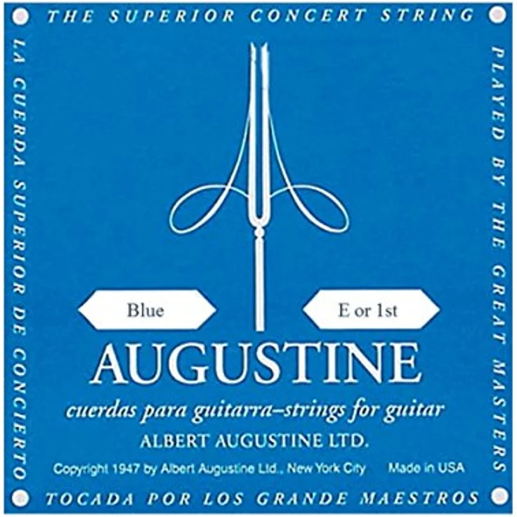 Augustine Blue Label E1, Standard-Diskantsaite für Klassik-Gitarre in Regular Tension