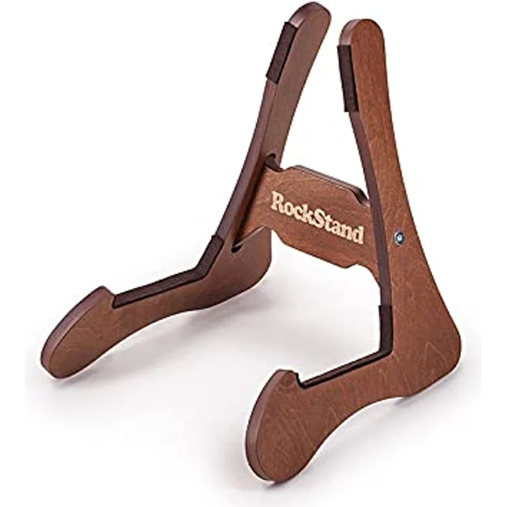 Rockstand Ply Wood A-Frame Stand, Gitarrenständer aus Birkenholz-Laminat, dunkelbraun, für Akustikgitarren und Bässe, inkl. Filz- und Gummiapplikationen – Bild 2