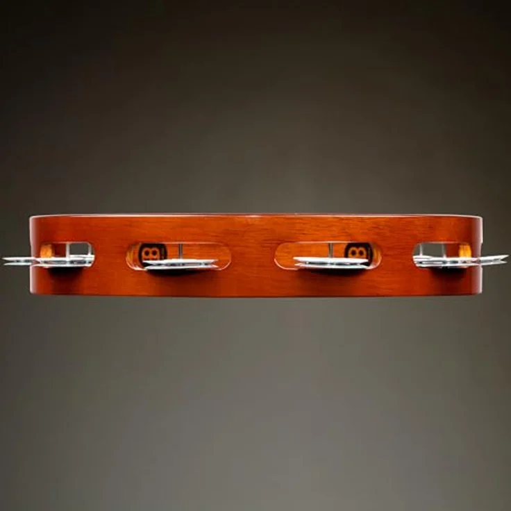 Meinl TA1A-AB Wood Tambourine, 1-reihig mit 8 Paar Aluminiumschellen, Holzrahmen, Farbe: African Brown – Bild 7