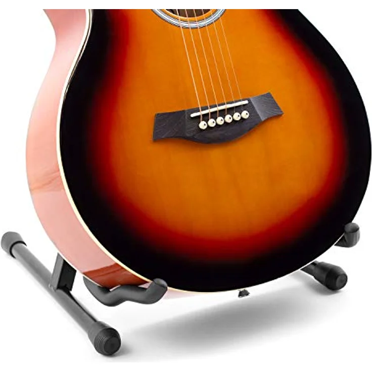 TIGER A-Rahmen Gitarrenständer, zusammenklappbar für E-Gitarre, Akustik- und Bass-Gitarre, schaumstoffgepolstert, leicht und robust – Bild 5
