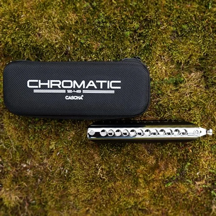 Cascha HH-2290 Chromatische Mundharmonika, 12 Kanzellen, 48 Töne, Tonart C, inklusive Softcase und Putztuch – Bild 9