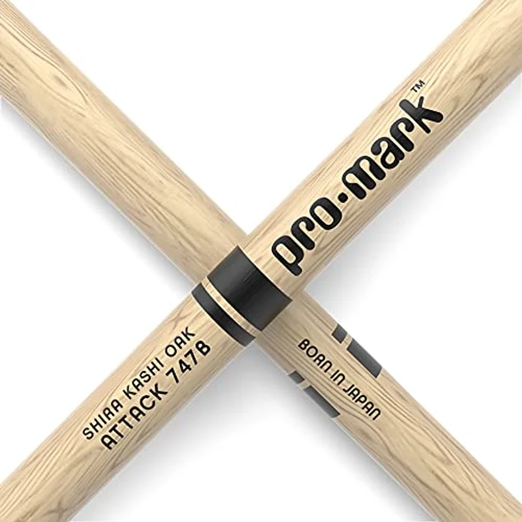 Pro Mark PW747BW 747B Classic Attack, Drumsticks aus Japanischem Eichenholz, ovaler Holzkopf, 42,55 cm Länge, 1,50 cm Durchmesser – Bild 5