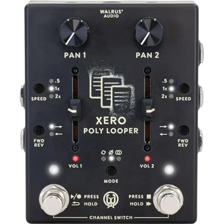 Walrus Audio Xero Polylooper Black, Zweikanaliger Stereo-Looper mit unabhängiger Lautstärke- und Panning-Steuerung, kreativen Loop-Modi und Reverse-Funktion – Bild 1
