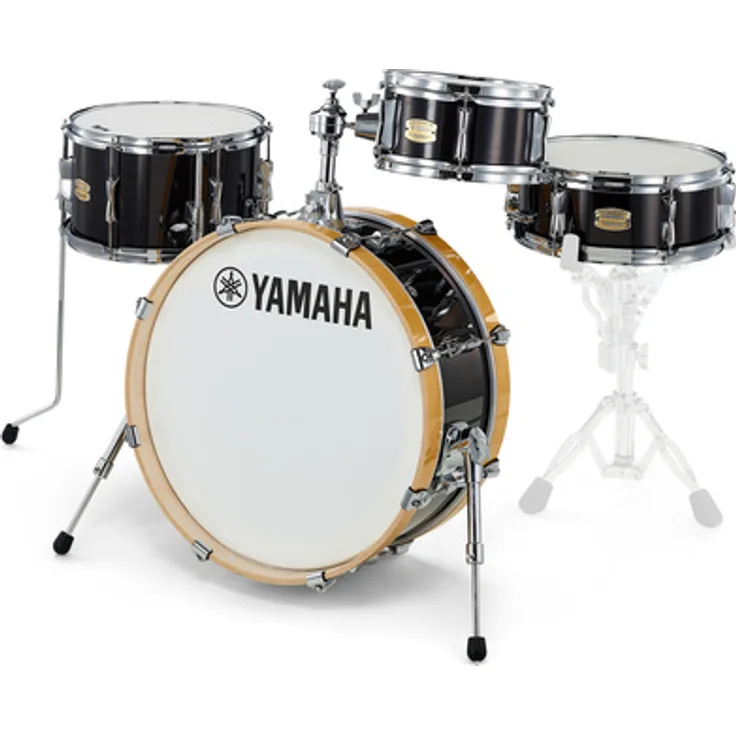 Yamaha Stage Custom Hip Shell Set RB, Kesselsatz aus 6-lagigem Birkenholz, Raven Black, inkl. 20" Bass Drum, 10" Tom, 13" Floor Tom, 13" Snare Drum