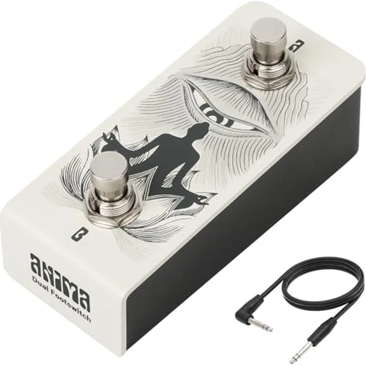 Klowra Anima Dual Footswitch, passiver doppelter Momentary-Fußschalter mit TRS-Anschluss, kompakte Bauform