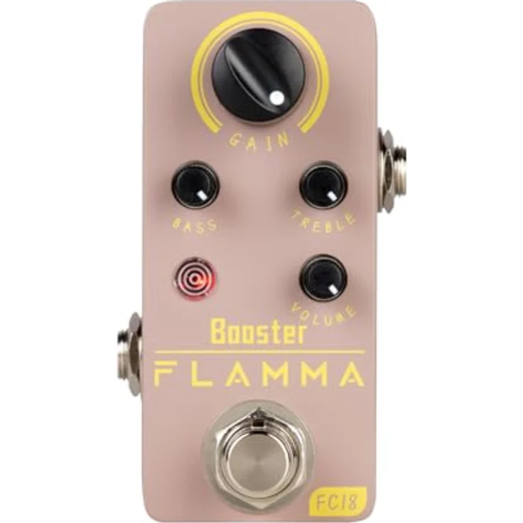 Flamma FC18 Clean Boost, Kompaktes analoges Clean Boost Pedal mit bis zu 20dB+, robustes Metallgehäuse, True Bypass Circuit – Bild 1