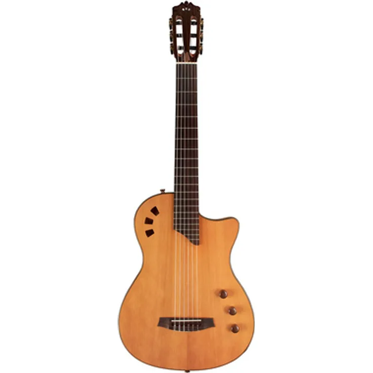 Cordoba Stage Guitar Traditional CD, Nylonsaitengitarre mit massivem Mahagoni-Korpus und Zederndecke, ergonomische Thinline-Form, inkl. Gig Bag, Natur Hochglanz