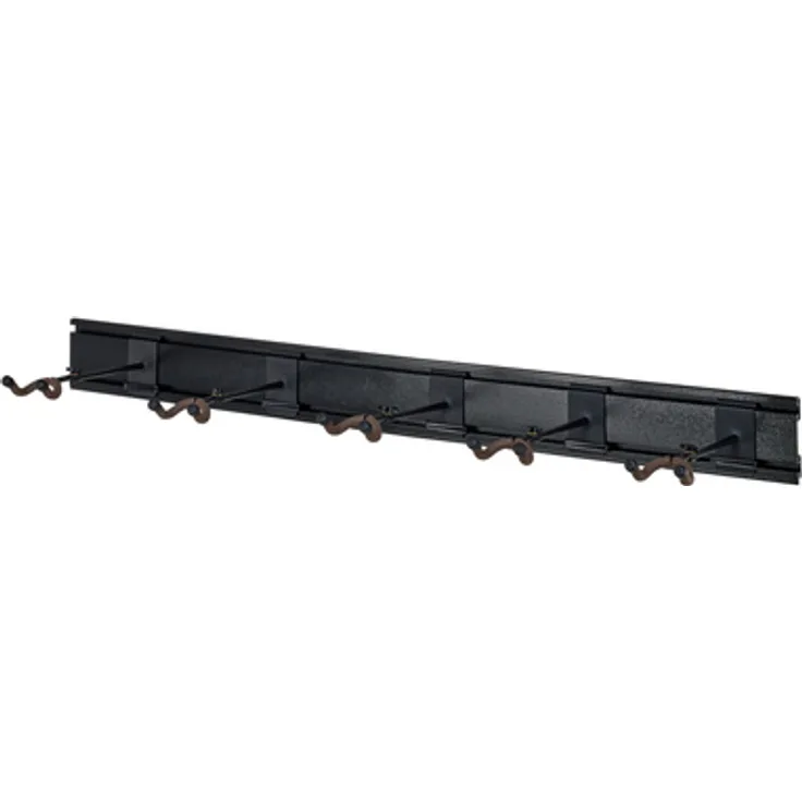 String Swing SW5RL-K Multi Wall Rack, Gitarrenständer mit Aluminium Slatwall und 5 Gitarrenhaltern, schwarz