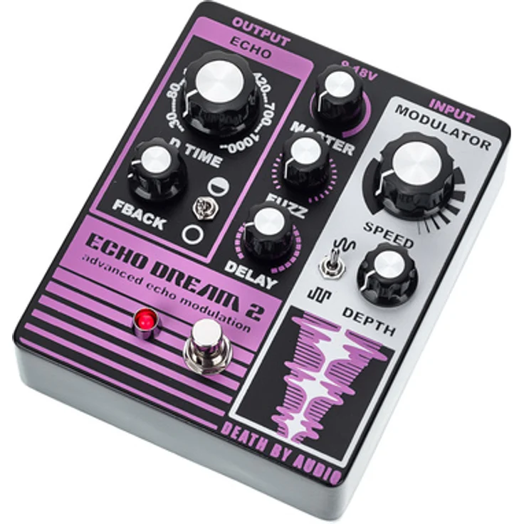 Death by Audio Echo Dream 2, Delay Effekt Pedal mit 20-1,200 ms Delayzeit, True Bypass und Delayzeit Modulation, handgefertigt in New York City