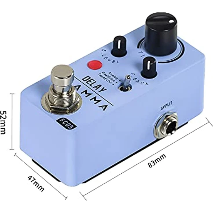 Flamma FC03 Delay, Delay-Pedal mit 3 Delay-Typen: Analog, Real Echo, Tape Echo, True-Bypass, 5ms-600ms Delay Time – Bild 6