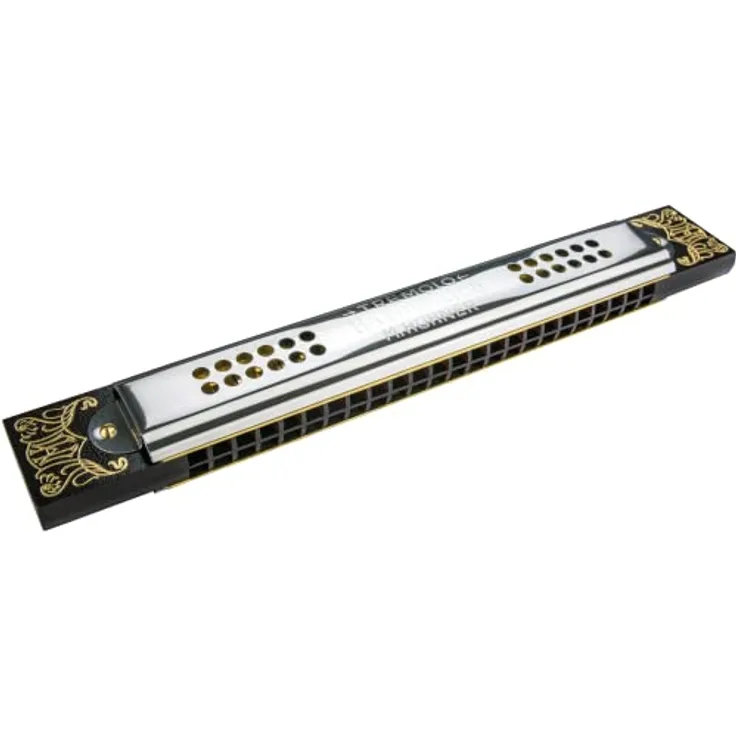 Hohner Kreuzwender Mundharmonika, Ersatzteil in D, Holz Kanzellenkörper, Edelstahl Deckel, 48 Stimmzungen, klassischer Tremolo Sound