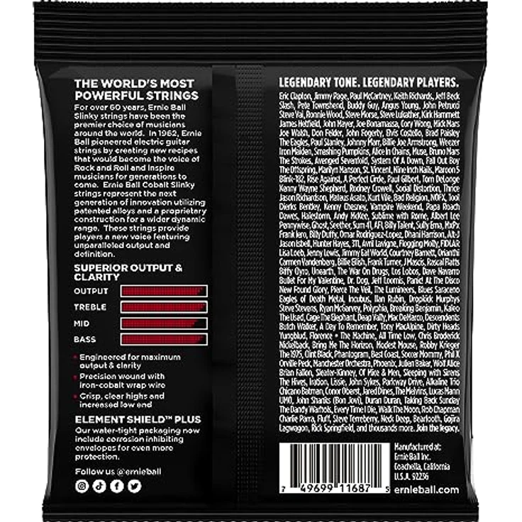 Ernie Ball Burly Slinky Cobalt E-Gitarrensaiten, Stärke 11-52, für starken Ton und optimierte Pickup-Interaktion – Bild 2