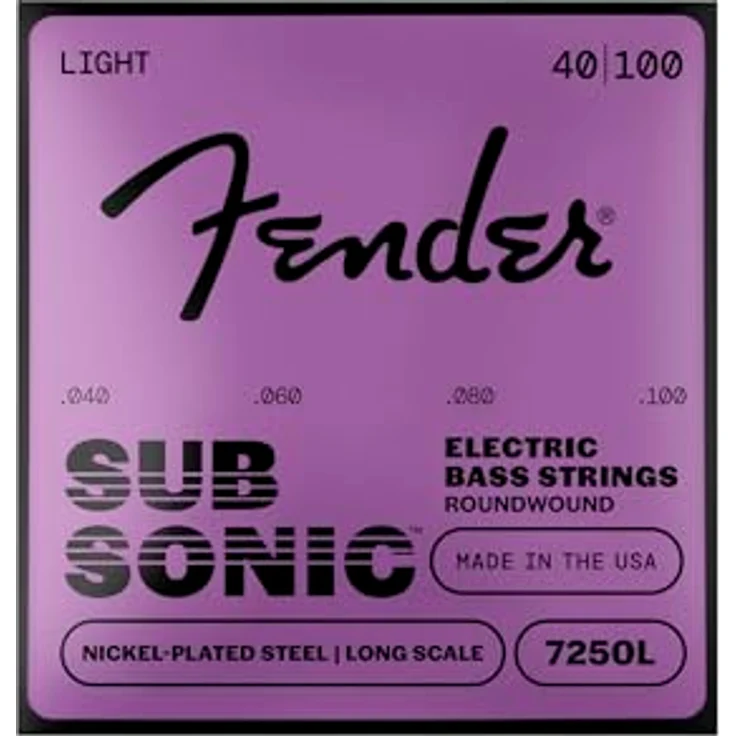 Fender Saitensatz für E-Bass 7250L (040/100), vernickelte Stahlsaiten für hohe Leistung, perfekt für Rock und Blues – Bild 1