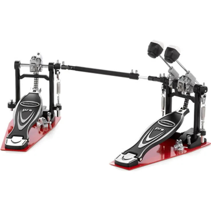 Millenium PD-222 Pro Series BD Pedal, Doppel Bass Drum Pedal mit Aluminium Scharnier, Stahl Bodenplatte und einstellbarem Federzug