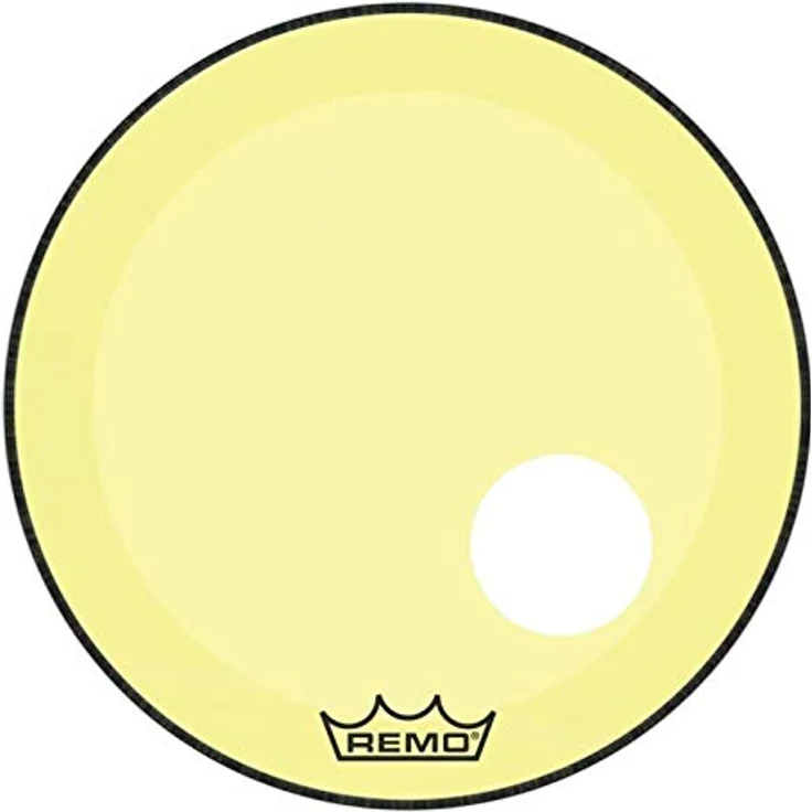 Remo 22" P3 Colortone Reso Yellow, Bass Drum Resonanzfell mit 5" Mikrofonloch und Dämpfungsring, gelb – Bild 2