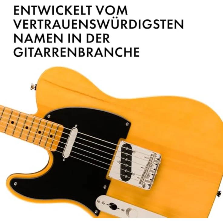 Squier Classic Vibe 50s Tele LH MN BB, Linkshänder Telecaster E-Gitarre, Butterscotch Blonde, Ahornhals, Fender Designed Alnico Single-Coil Tonabnehmer – Bild 5