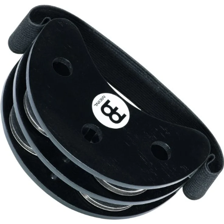 Meinl FJS2S-BK Foot Tambourine, ergonomisches Holz-Tambourin mit Edelstahl-Jingles, schwarz – Bild 2