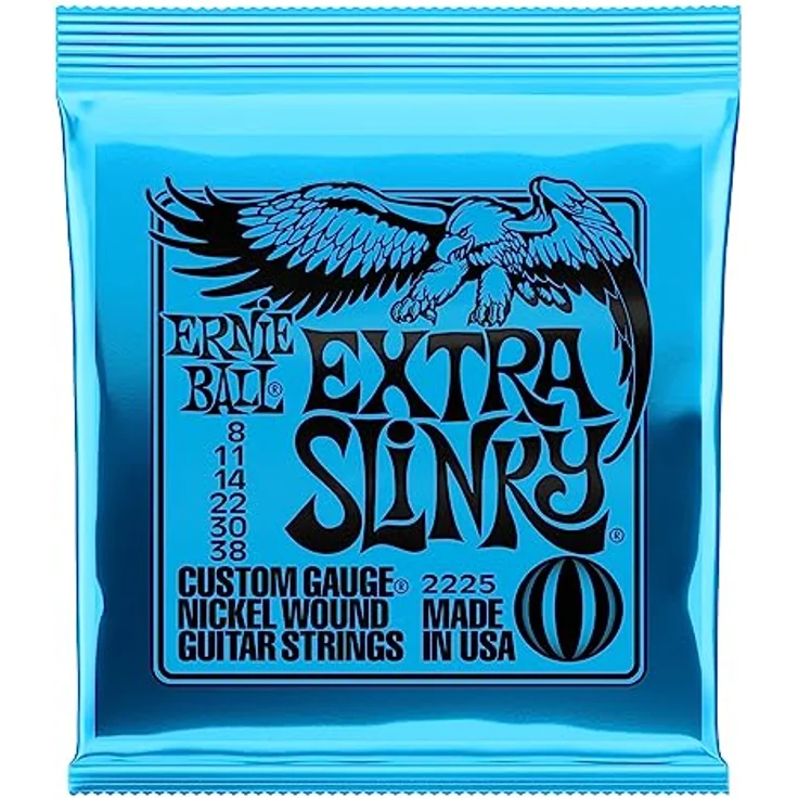 Ernie Ball Extra Slinky E-Gitarrensaiten, Nickel Wound, Stärke 8-38, heller ausgewogener Ton – Bild 1