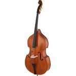 Gewa Europa Student Kontrabass 3/4, laminierte Gambenform mit höhenverstellbarem Steg, gold-braune Spirituslackierung, D'Addario Prelude Saiten