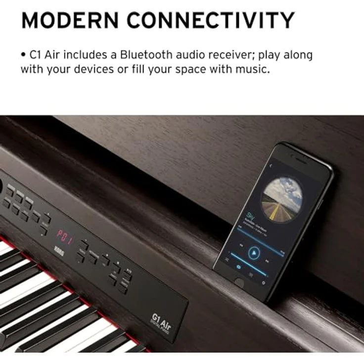 Korg G1 B Air BK, Digital Piano mit 88 Tasten RH3, 29 Sounds, Bluetooth und leistungsstarkem Lautsprechersystem, schwarz matt – Bild 4