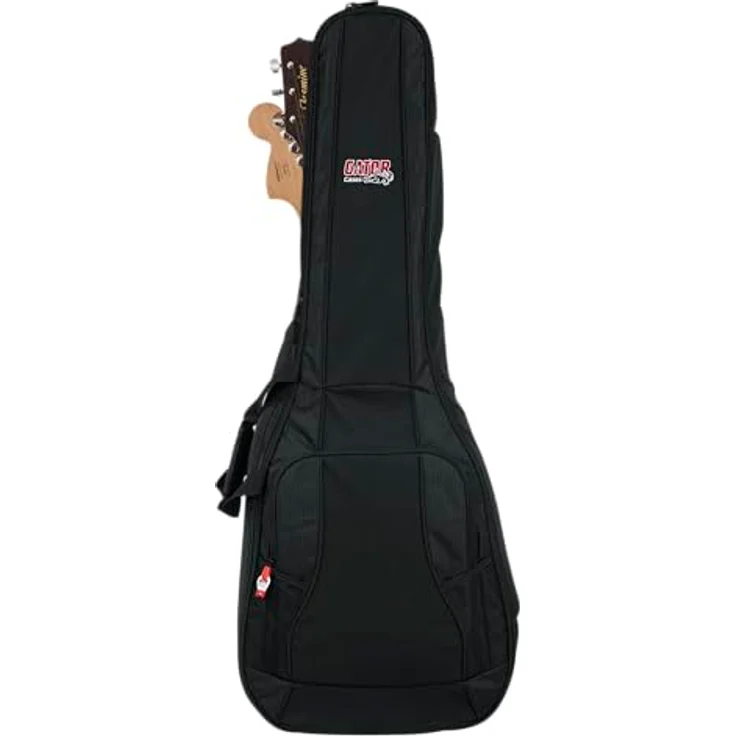 Gator 4G Series Doppel-Gitarren-Gigbag mit GFLEX 20mm Polsterung, verstellbaren Rucksackgurten, schwarz (GB-4G-ACOUELECT) – Bild 1