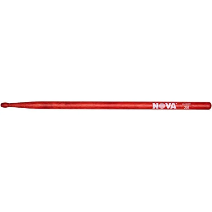 Vic Firth 2BR Nova Hickory Schlagzeugstöcke, Holzkopf, rot, 412mm Länge, 15,8mm Durchmesser, ovale Form – Bild 1