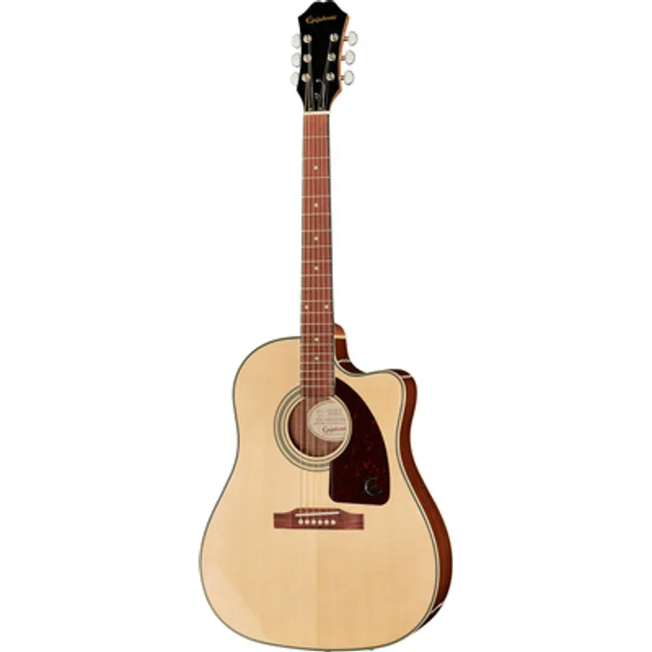 Epiphone J-15 EC Deluxe Natural, Westerngitarre mit Fichtendecke, Mahagoni Korpus und Fishman Presys-II Tonabnehmer, inkl. Koffer