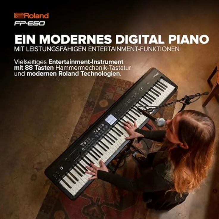 Roland FP-E50, Digitalpiano mit SuperNATURAL Soundengine und 88 Tasten Hammermechanik, schwarz – Bild 2