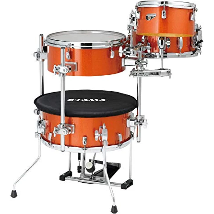 Tama Cocktail Jam Kit CJB46C-BOS, Schlagzeugset mit 100% Birkenholzkesseln, Bright Orange Sparkle, inkl. Bass Drum Pedal und Sound Focus Pad – Bild 4