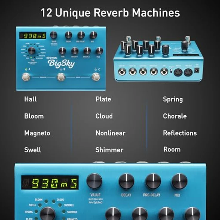 Strymon Big Sky, E-Gitarreneffekt mit 12 Reverb-Typen, 300 Presets, MIDI steuerbar, inklusive 9V Netzteil – Bild 4