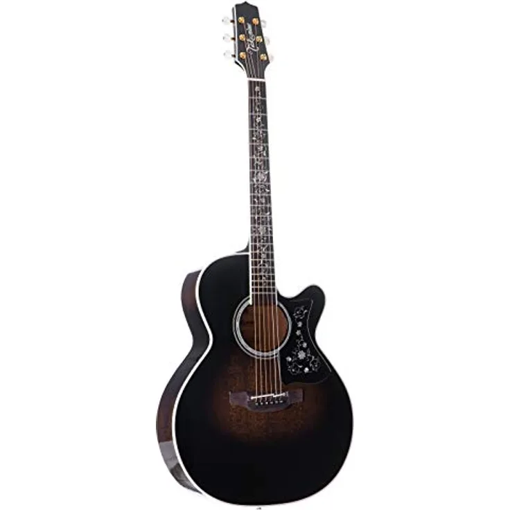 Takamine EF450C-TT TBB, Westerngitarre mit massiver Fichtendecke, geflammtem Ahorn, Transparent Blackburst, inkl. Softcase