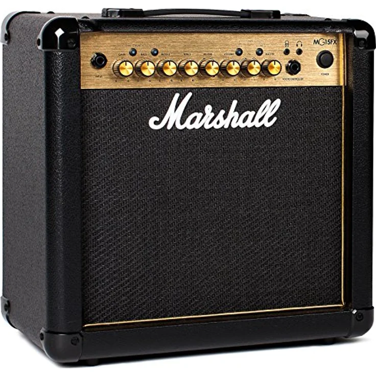 Marshall MG15GFX, Gitarren-Combo-Verstärker mit 15 Watt, 4 Kanälen und integriertem FX, Schwarz und Gold – Bild 1