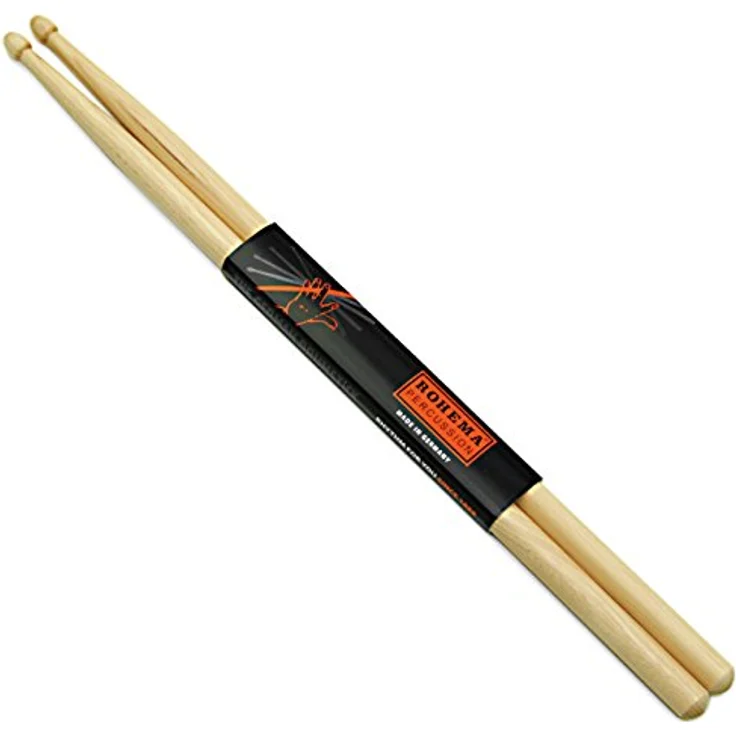Rohema 7A Hickory Drumsticks, lackiert, 395mm Länge, 13,8mm Durchmesser, Made in Germany – Bild 6