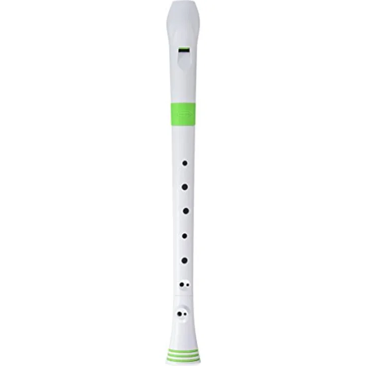 Nuvo Soprano Recorder, Blockflöte in weiß-grün, barocke Griffweise, Stimmung C, Doppelloch, Leicht-Polymer Korpus, TÜV geprüfte Materialien