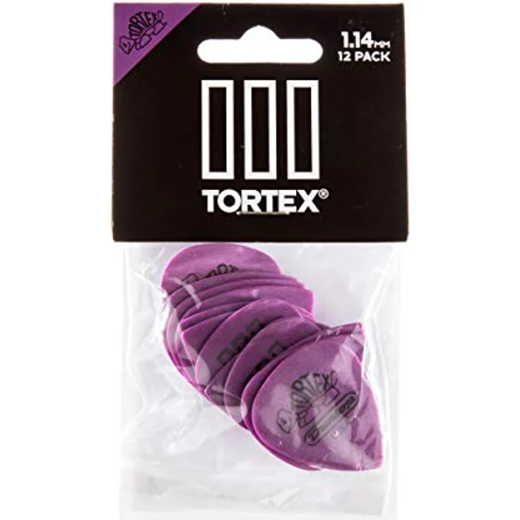 Dunlop Tortex III Riffle Plektrum, Players Pack mit 12 Stück, Stärke 1.14, purple – Bild 4