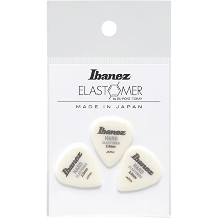 Ibanez Elastomer Picks BELJ1HD25, Teardrop Plektren aus Elastomer, Stärke 2,5mm, 3 Stück Set, made in Japan