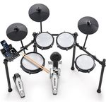 Alesis Nitro Max Kit, Elektronisches Schlagzeug mit Quiet Mesh Pads, 10" Dual Zone Snare, Bluetooth, 440+ Sounds, USB MIDI, Kick Pedal